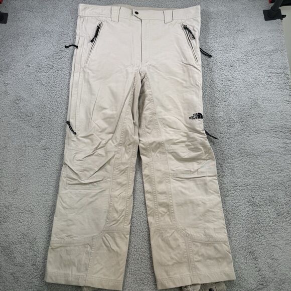 North Face Ski Pants Mens XL Beige Pockets Elastic Waist Casual Adjustable - Picture 1 of 12